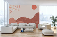 Abstract mountain design with boho charm