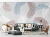 Designer Colorful Feather Wallpaper Murals - Giffywalls