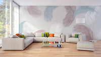 Designer Colorful Feather Wallpaper Murals - Giffywalls