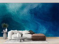 Gentle blue liquid paint wallpaper style