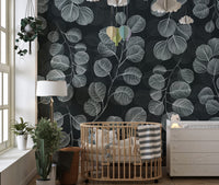 Eucalyptus Gray Leaves wallpaper mural - Giffywalls