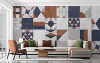 Multicolor Art Deco Terrazzo Wallpaper Mural - Giffywalls