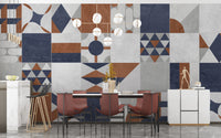 Multicolor Art Deco Terrazzo Wallpaper Mural - Giffywalls