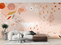 Trendy Abstract Floral Art Wallpaper Mural