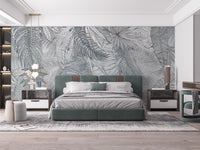 Artistic charcoal leaf wallpaper for walls
