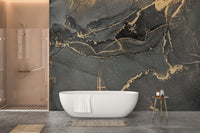 Sophisticated dark grey alcohol ink wallpaper for interiors.
