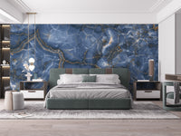 Stylish onyx-inspired wallpaper in blue tones
