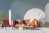 Blue & Gray Concentric Abstract Wallpaper Mural - Giffywalls