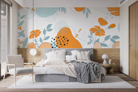 Abstract Colorful Floral Wallpaper Mural