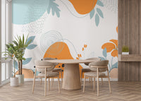 Abstract Colorful Floral Wallpaper Mural - Giffywalls