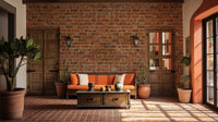 Red Brick Grunge Wallpaper Mural - Giffywalls