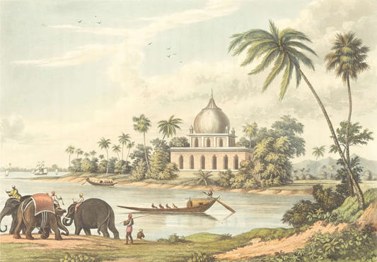 Old Riverside Indian City View Wallpaper Murales