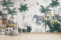 Fun jungle adventure wallpaper for kids.
