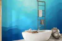 Abstract wave pattern wallpaper for bathrooms wall design