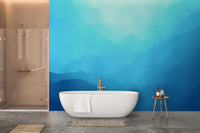 Deep indigo wave wallpaper mural for bathrooms