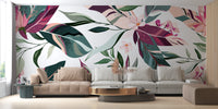 Tropical Leaflets wallpaper mural - Giffywalls