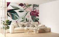 Tropical Leaflets wallpaper mural - Giffywalls