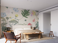 Soft Cyan Wildflower Wallpaper for Interiors