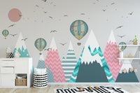 Snow Covered Hills Wallpaper Mural