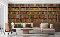 Library Bookcase wallpaper mural - Giffywalls