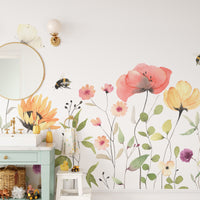 Watercolor Wildflower wallpaper for walls