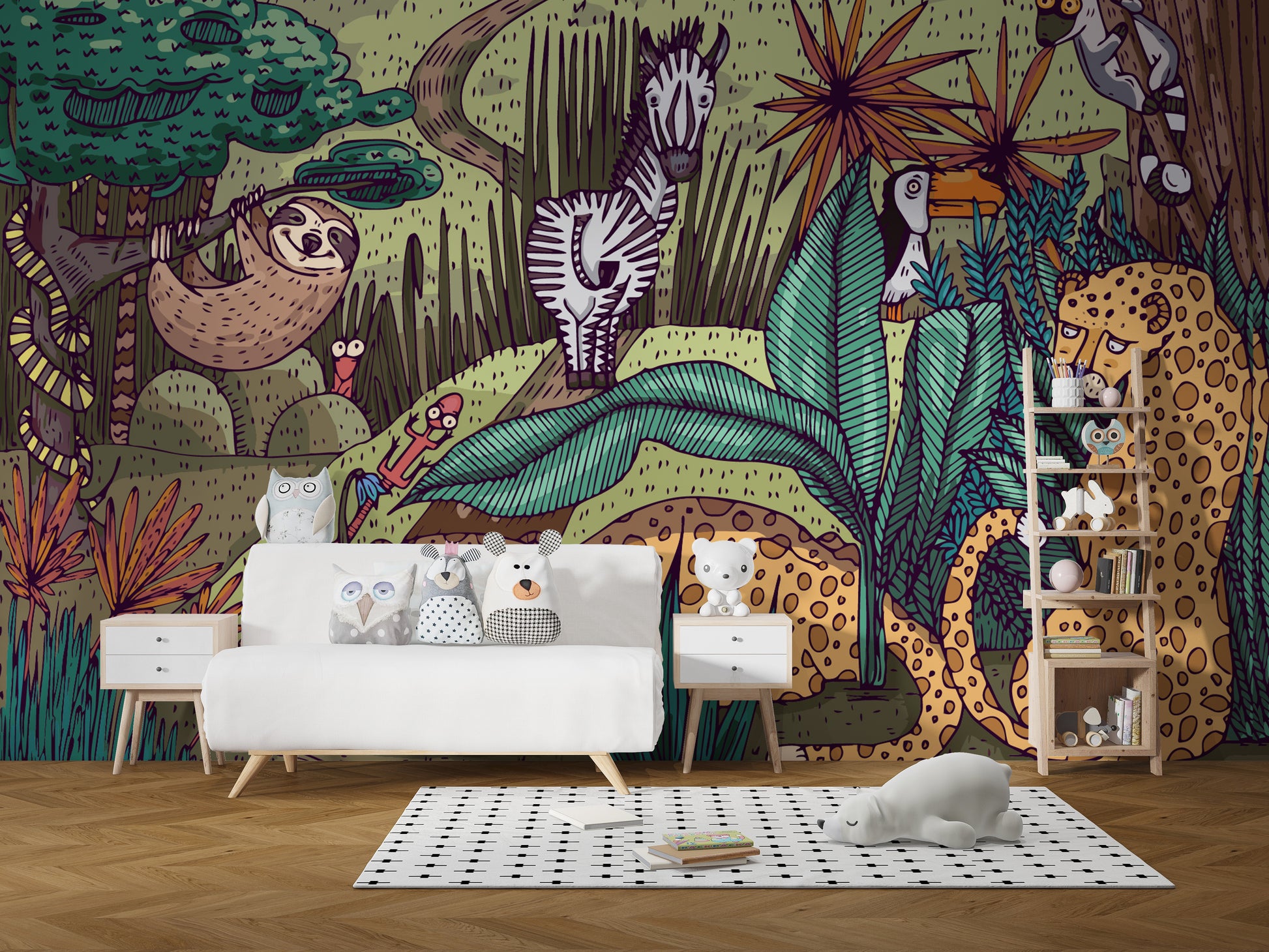 Jungle Animals mural wallpaper