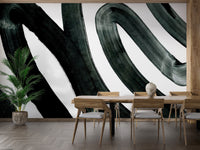 Black Brush Stroke Wallpaper Mural - Giffywalls