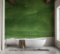 Dark green peel and stick wallpaper mural for modern interiors.