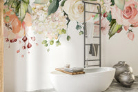 Hanging Pink Flower Watercolor Wallpaper Murals - Giffywalls