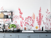 Watercolor Ears of Dried Flowers Wallpaper Murals - Giffywalls
