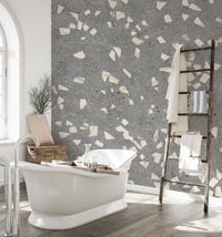 Gray terrazzo peel-and-stick wall mural

