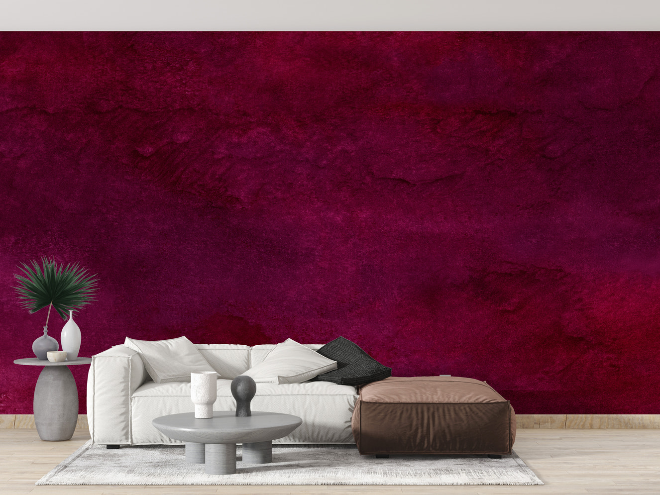 maroon watercolor mural wallpaper