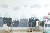 Scandinavian mountain wallpaper mural