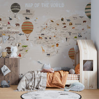World Map Kids & Nursery Wallpaper - Giffywalls
