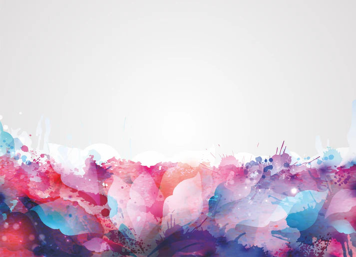 Aquarell abstrakte farbenfrohe Blätter Tapeten Wandbilder