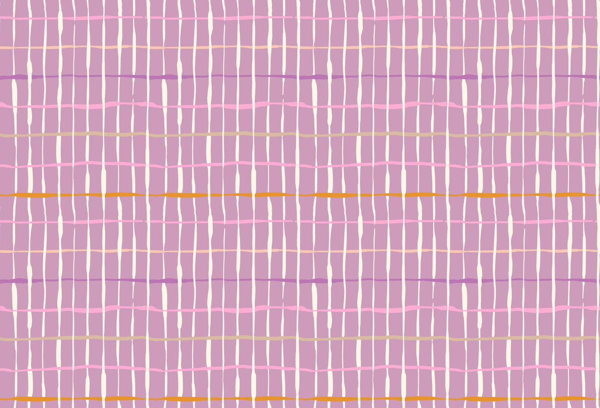 Lila Retro Hand gezogene Linien Wallpaper in your room — zoomed