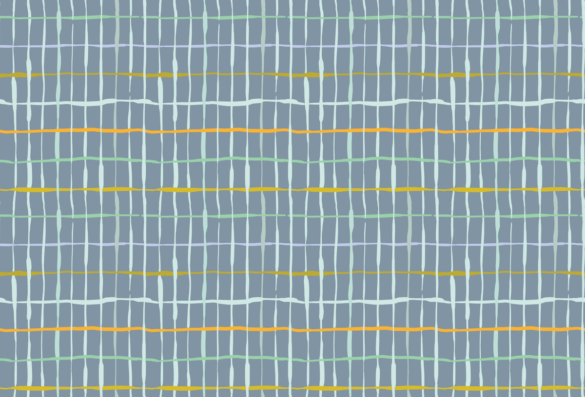 Slate Blue Handdrawn Lines Wallpaper in your room — zoomed