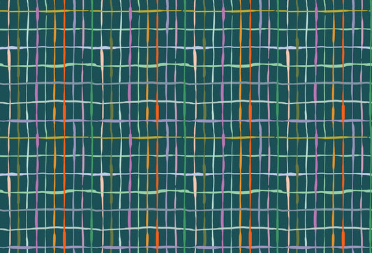Dark Green Handdrawn Lines Wallpaper