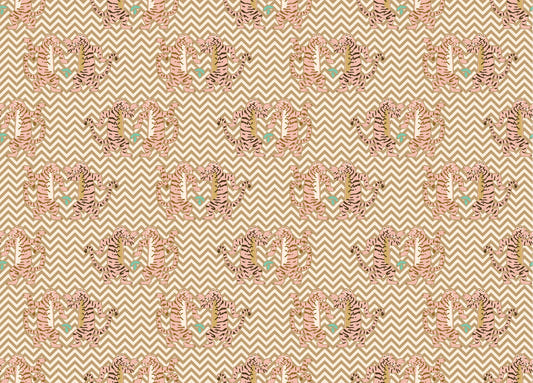 Papier peint en zigzag tigre de sable léger