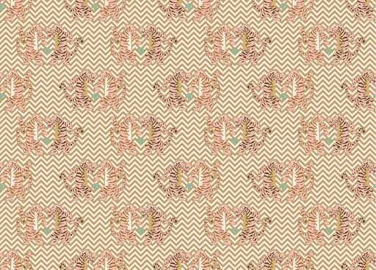 Light Sand Dancing Tiger Zigzag Wallpaper