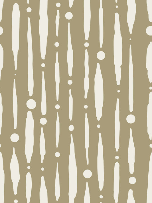 Dripping Lines Sage Green Wallpaper