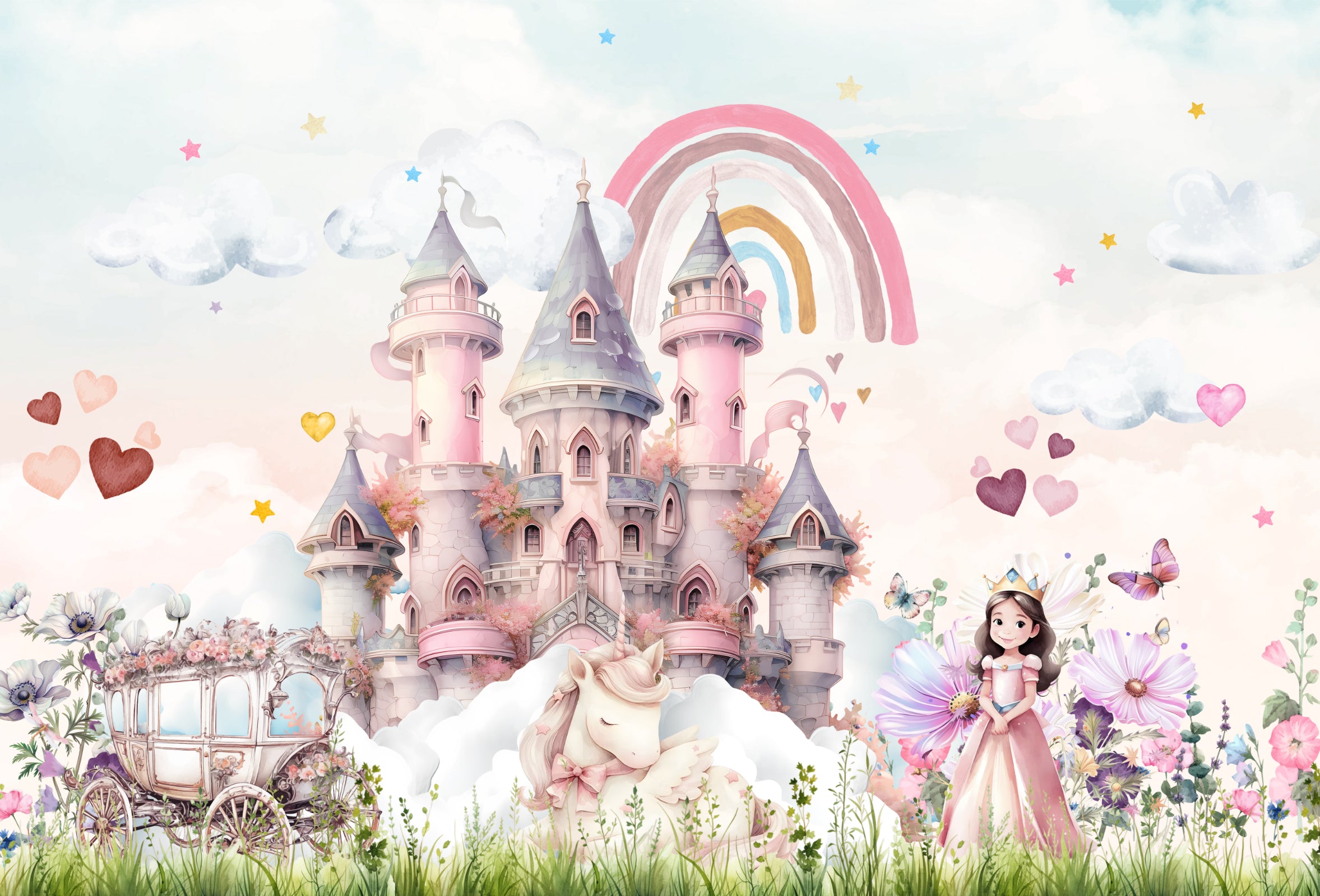 Fond d'écran du château arc-en-ciel de Fairyland in your room — zoomed
