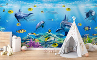 Underwater Sea Dophine Wallpaper Mural