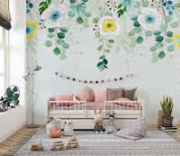 Hanging flowers wallpaper for walls