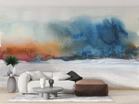 acrylic watercolor flow painting mural wallpaper