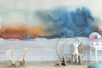 Acrylic Watercolor Flow Painting Wallpaper Mural - Giffywalls