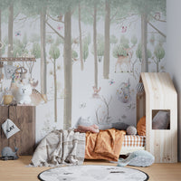 Watercolour Forest Animals Kids Wallpaper Murals - Giffywalls