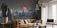Dubai Skyline During Sunrise Wallpaper Murals