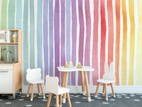 Watercolor Rainbow Striped Wallpaper Murals - Giffywalls