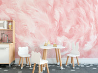 Soft Pink Vintage Color Trends Feather Wallpaper - Giffywalls